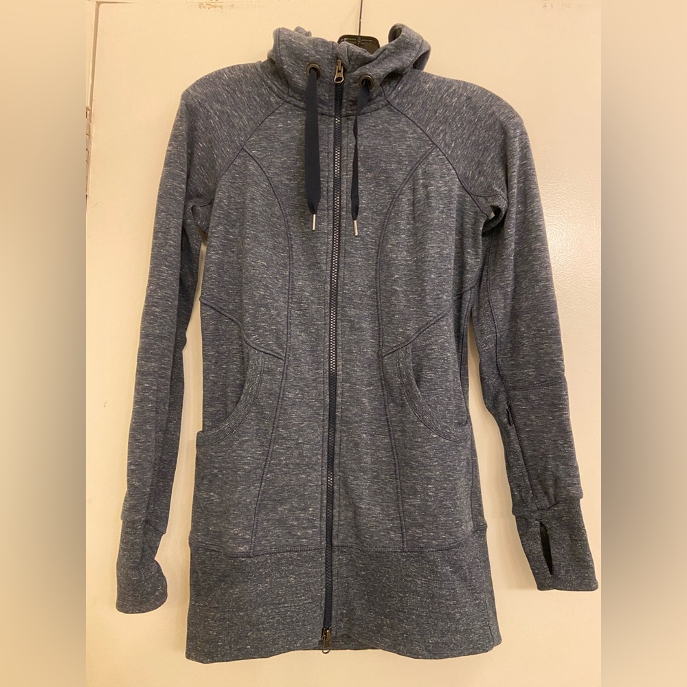 Athleta CYA Strength Hoodie XS Navy Heather EUC